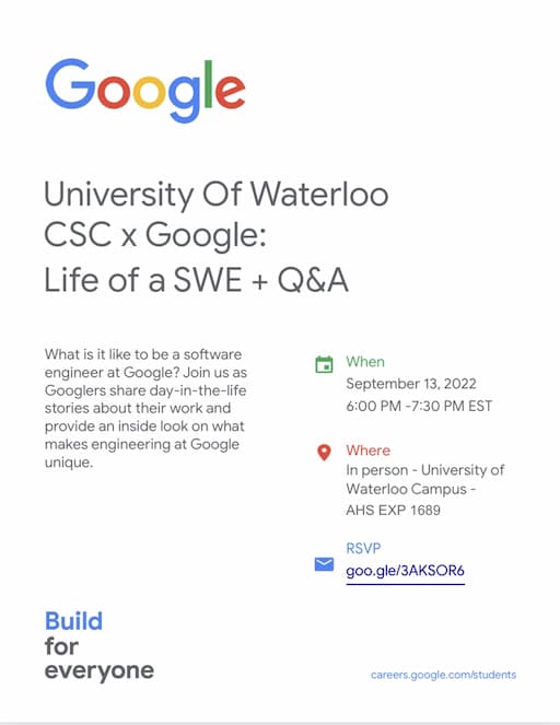 CSC x Google: Life of a SWE + Q&A