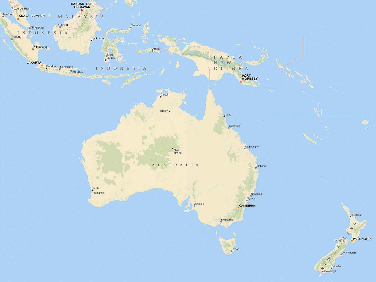 Map of NZ/OZ