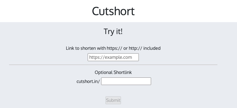 screenshot of Cutshort.in; The URL Shortener Rahul built