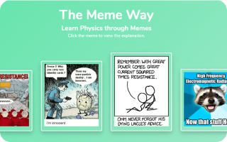 screenshot of The Meme Way - A place to learn Physics through memes